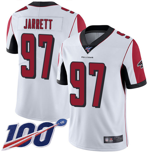 Atlanta Falcons Limited White Men Grady Jarrett Road Jersey NFL Football 97 100th Season Vapor Untouchable